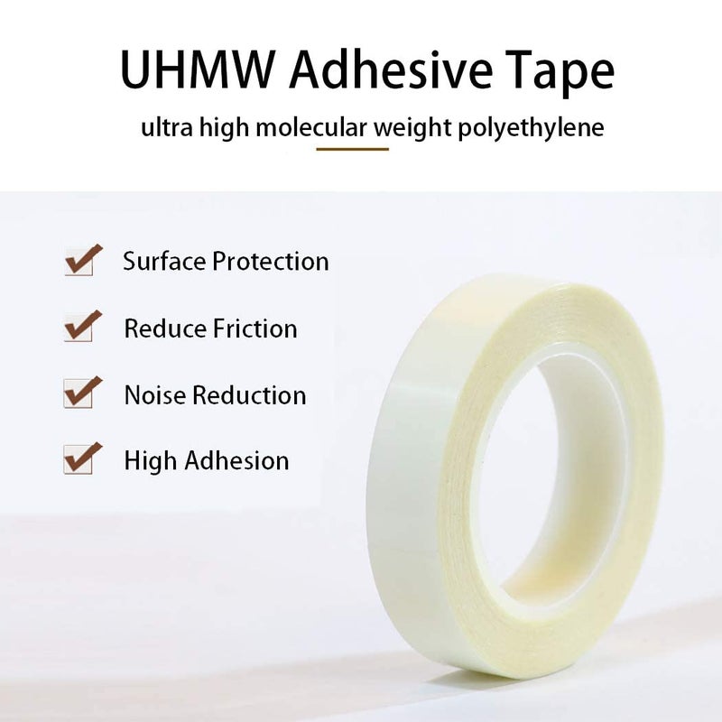 APT Advanced Polymer Tape APT, UHMW (Ultra-high Molecular Weight) Polyethylene Tape, Resists Abrasion, Impact, for Surface Protection and Friction and Noise Reduction for Lining Sliding Surfaces. (1" x 18Yds, 5 Mil UHMW) - Image 2